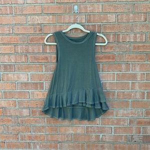🛍AE Green Ruffle Bottom Tank Top